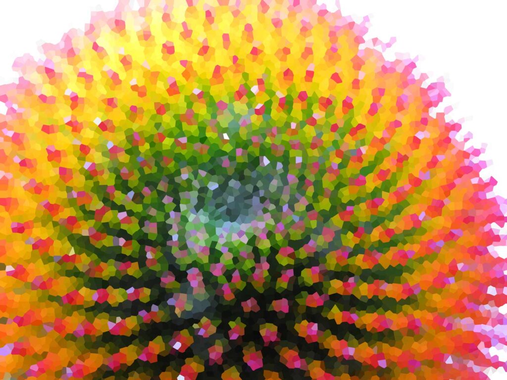 A photo of an echinacea cone with crystallize effect added